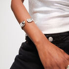 Bangle bracelet with two white crystals